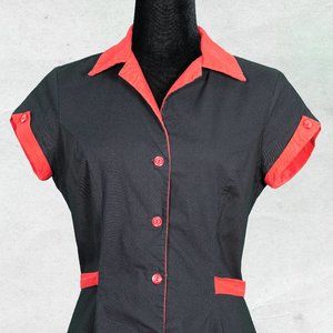 Heartbreaker Diner Dress Black and Red